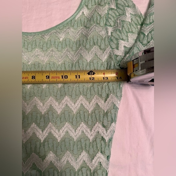 Lace Fronted Dress Green Metallic A’GACI A’GACI A’GACI Size Med Fairy EuroSummer - Picture 6 of 9